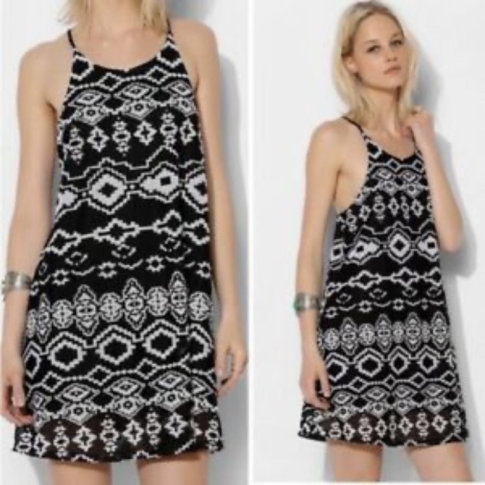 UO Staring At The Stars Black + White Sundress